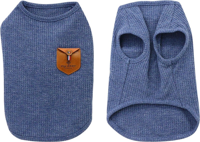 YAODHAOD 100% Cotton Summer Lightweight Pet T-Shirts - Soft Breathable Stretchy Dogs & Cats Tee Shirt - Minimalist Sleeveless Vest Dog Apparel (2pack) - Medium & Small Dog Clothes (S) - Image 3